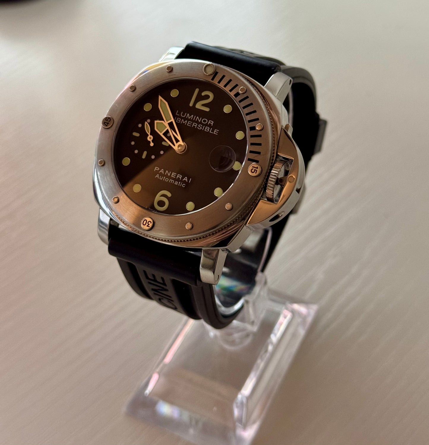 Panerai Submersible Luminor 44MM Black Dial Rubber Strap (PAM00024)