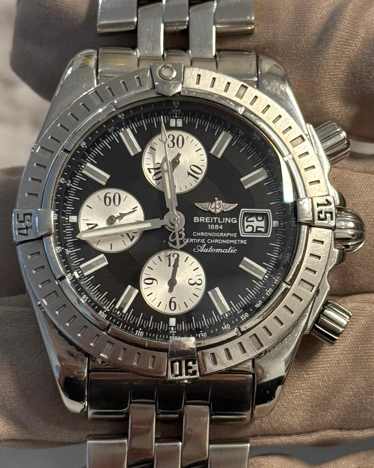 Breitling Crosswind 43MM Black Dial Steel Bracelet (A13355)
