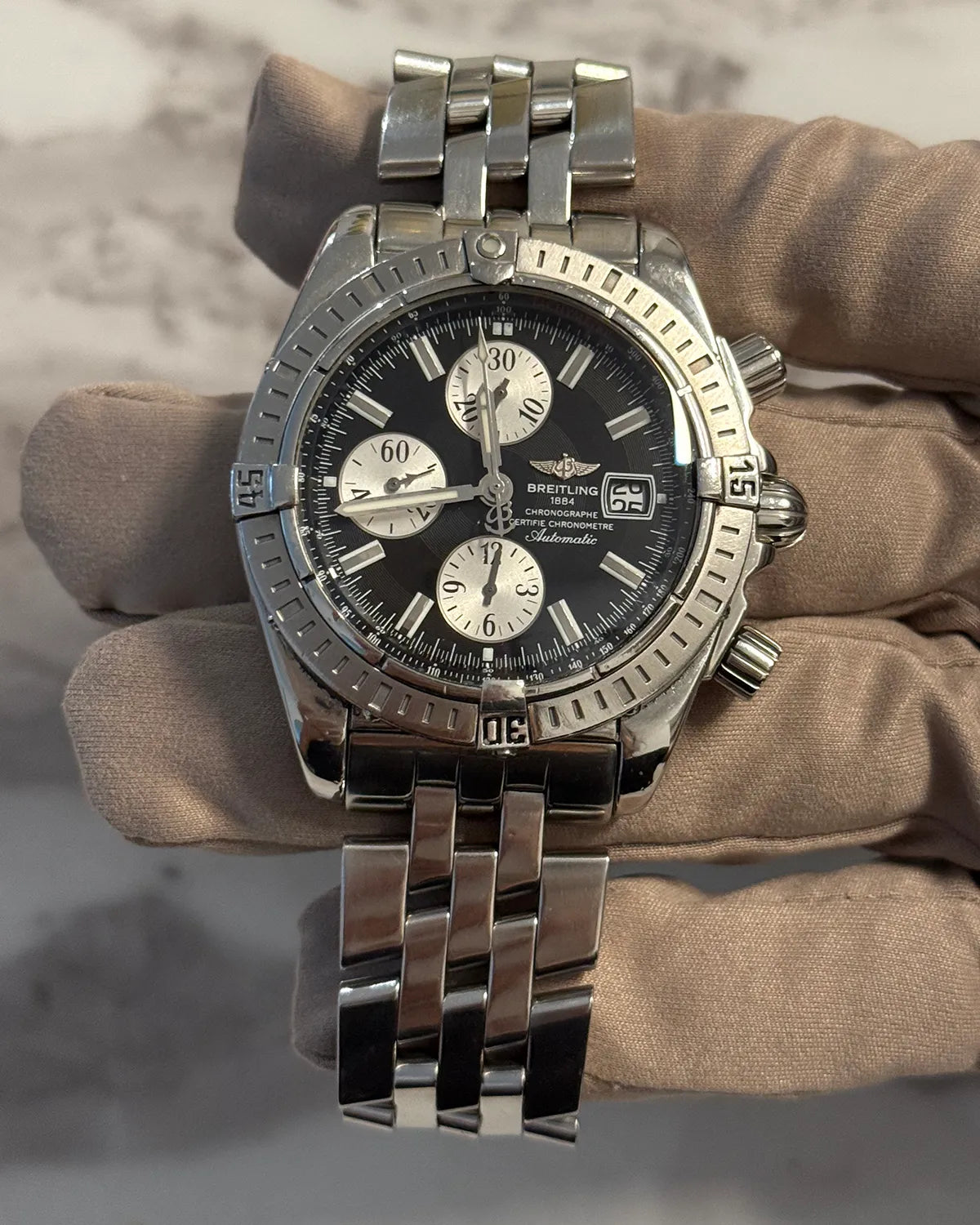 Breitling Crosswind 43MM Black Dial Steel Bracelet (A13355)