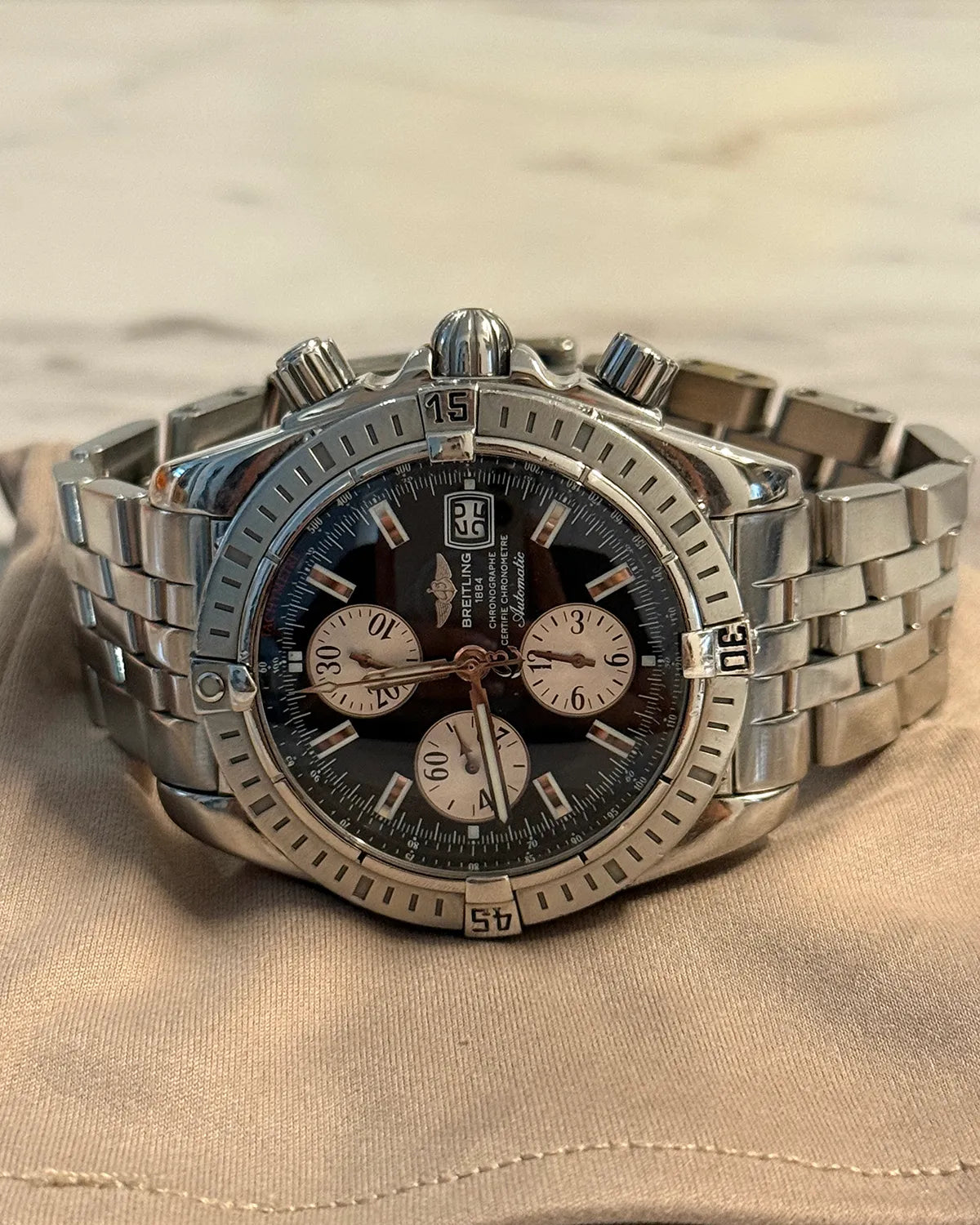 Breitling Crosswind 43MM Black Dial Steel Bracelet (A13355)