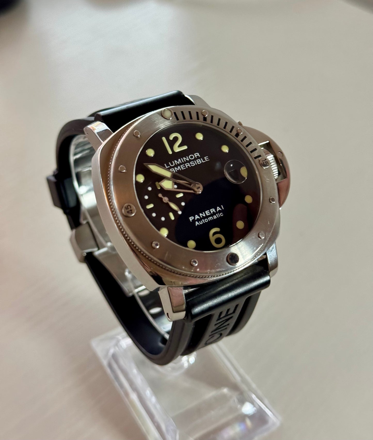 Panerai Submersible Luminor 44MM Black Dial Rubber Strap (PAM00024)