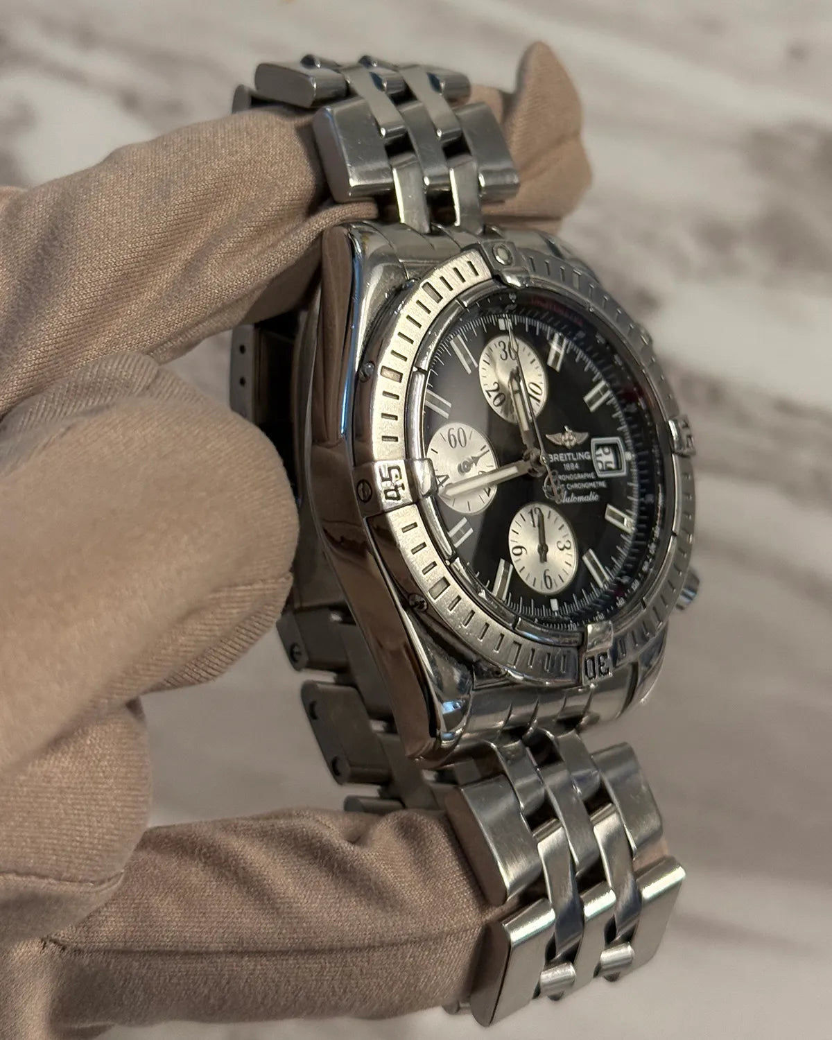 Breitling Crosswind 43MM Black Dial Steel Bracelet (A13355)